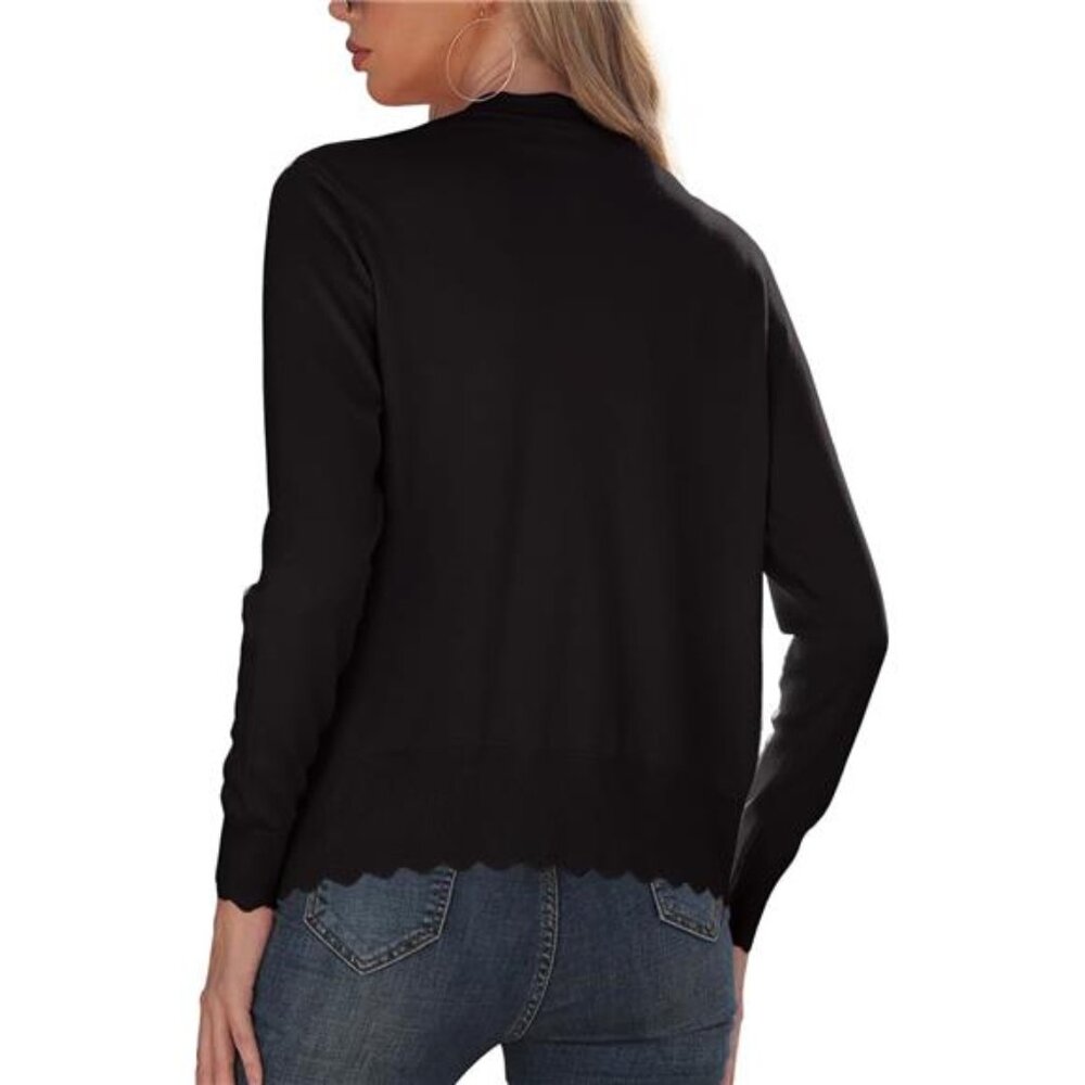 NEW Women's Long Sleeve V-Neck Button Down Cardigan Knit Shrugs Sweater - Picture 4 of 5
